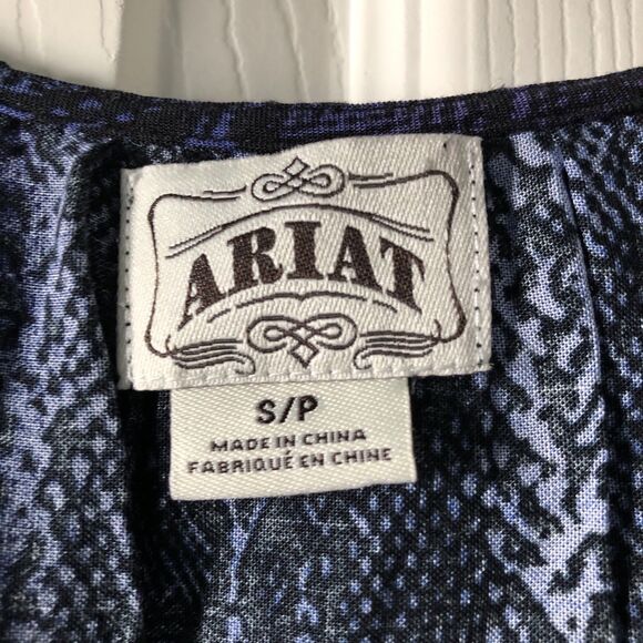 Ariat dress XS‎ blue multicolor snakeskin print fit & flare knee length casual - Picture 5 of 8